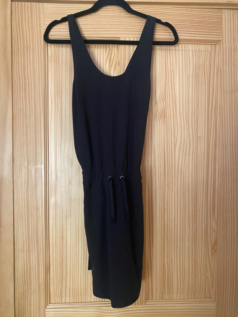 Patagonia Black Sleeveless Drawstring Mini Dress
